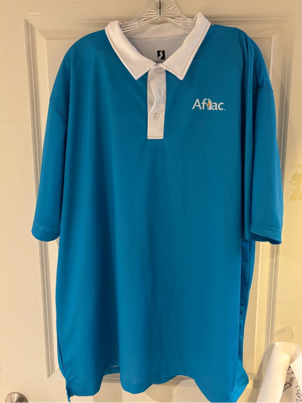 Eversole Run AFLAC Short Sleeve Polo Shirt Size 4XL Short Sleeve Polyester Blue